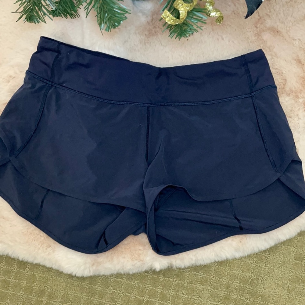 Navy lululemon speed up shorts